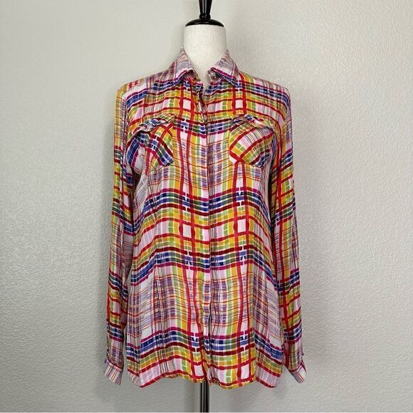 CAbi Cirque Colorful Plaid Button Down Shirt - Picture 2 of 13